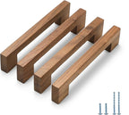 Walnut Square 5 in 6 pcs Wooden Drawer Pulls Handle pulls for cabinets Kitchen Cabinet Drawer pulls Cabinet Door Pull