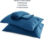 Bedsure Cooling Sheets Twin, Rayon Derived from Bamboo, Breathable & Soft Twin Sheets Set, Deep Pocket Up to 16 Inches, Hotel Luxury Silky Bedding for Hot Sleepers, Peacock Blue