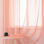 DUALIFE 2 Panels Pink Sheer Curtains 120 Inch Length for Girls Kid Room - Bed Canopy Voile Drape Curtains for Wedding Party Backdrop,52 Wide by 120 Long