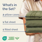 Cal King Size 4 Piece Sheet Set - Comfy Breathable & Cooling Bed Sheets Set - Hotel Luxury Bedding for Women, Men, Kids, Teens, Boys & Girls - Deep Pockets, Soft, Wrinkle Free - Oeko-Tex - Sage Green
