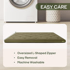 ZonLi Japanese Floor Futon Mattress Twin Size 39"x 80",100% Cotton 2.5'' Thicken Tatami Mattress,Foldable Sleeping Pad,Portable Dormitory Tatami Mat,Roll Up Floor Lounger Bed for Adult (Winter Moss)