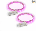 2 Sets 20 LEDs Pink Color String Lights Silver Wire Indoor and Outdoor 6.5 Feet Firefly Starry Fairy Lights Battery Powered for DIY, Christmas, Holidays, Party, Bedroom and Centerpieces