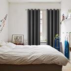 BGment Blackout Curtains for Bedroom - Grommet Thermal Insulated Room Darkening Curtains for Living Room, Set of 2 Panels, Each 46 x 84 Inch, Dark Grey