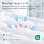 Ultra Soft Queen Mattress Topper - Cloud-Like Mattress Pad for Back Pain Relief - Breathable Cooling Material for Hot Sleepers