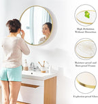 DUMOS Gold Circle Mirror for Wall 30.02 inch, Bathroom Round Mirror for Over Sink, Bathroom, Entryway, Bedroom, Vanity