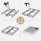 Box Spring Twin Size, 7 Inch Low Profile Metal Frame Mattress Foundation, 3000 lbs Heavy Duty Boxspring with Fabric Cover, Easy Assembly, Noise Free, Non-Slip