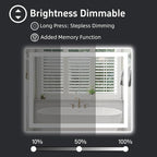 LED Bathroom Mirror, 48"X40" with Front and Backlit, Anti-Fog, Bathroom Vanity Mirror with Memory Function, Stepless Dimmable Lighted Bathroom Mirror, Tempered Glass (Horizontal/Vertical)