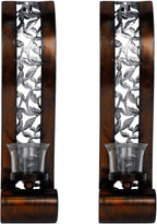Wall Sconce 14.4 x 3.5 Inch, with Tea Light Candle Holder Antique Bronze Style Metal Wall Art Decorations for Living Room, Bathroom, Dining Room and Office, Set of 2
