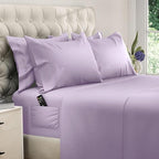 DREAMCARE Queen Sheet Set – 6 pcs Cooling Bed Sheets – up to 21” Deep Pocket Queen Sheets Set – 2500 Supreme Collection – Extra Soft 100% Brushed Microfiber Hotel Luxury with Side Pocket – Lavender