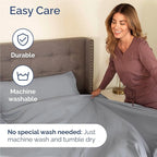 Split King Sheets Set 7 Piece - Includes 4 Pillowcases - Bed Sheets Split King - Soft Hotel Luxury Bedding - Cooling and Breathable - 1 Flat & 2 Fitted & 4 Pillowcases w/ Deep Pockets - Steel Blue