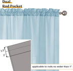 Aiyufeng 2 Pack: Basic Sky Blue Sheer Curtain Drapes 90 Inch Length 2 Panels for Living Room, Light Filtering Voile Drapes for Bedroom, Patio, Sliding Door, Each 42" W x 90" L