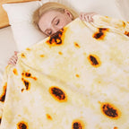 Burritos Tortilla Blanket Twin Size for All Season - Premium Lightweight Anti-Static Super Soft Cozy Plush Tortilla Throw, Lightweight Microfiber Winter Warm Taco Blanket 66" x 90"(Burritos Twin)