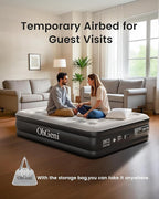 OhGeni Twin Air Mattress with Built in Pump, Blow up Mattresses, 18" Raised Blow Up Colchones Inflables Airbed for Guests & Home, Ideal for Home Use and Outdoor Camping
