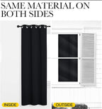 NICETOWN Bathroom Blackout Curtains and Drapes, 2 Panels, 55 inches Wide by 57 inches Long, Black Solid Thermal Insulated Grommet Blackout Drapery Panels for Window