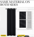 NICETOWN Halloween Patio Blackout Curtain Shades, 2 Panels, 55 inches x 108 inches, Black, Summer Home Decoration Thermal Insulated Grommet Blackout Draperies/Drapes for Kitchen