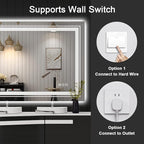 31x23 LED Bathroom Mirror with Front and Backlight, Dimmable Lighted Bathroom Vanity Mirror with Anti-Fog, Memory Function,Tempered Glass(Horizontal/Vertical)