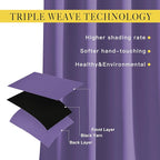 NICETOWN Thick Blackout Curtain and Drapes - (52 x 108, Lilac Purple, Pack of 2) Thermal Insulated Grommet Top Window Draperies for Bedroom, Block Out Light Curtain Panel