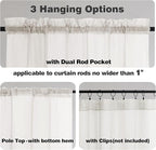 Chyhomenyc Ivory Sheer Curtains 96 Inch Length 2 Panels Set, Elegant Light Filtering Voile Window Treatment Drapes for Living Room Bedroom, 42W x 96L Inches, Set of 2, Ivory