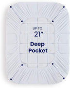 SLEEP ZONE Queen Size Cotton Mattress Pad, Machine Washable Mattress Protector Cover, Soft Cotton Top Cooling Mattress Topper Fits 8-21 inch Deep Pocket, Queen