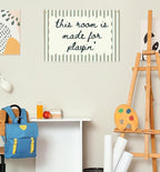 Playroom Rectangular Canvas Banner Wall Decor-Flag Poster Wall Decor for Baby Boy Girl Kids Teen,Playroom Nursery Homeschool Bedroom Home-Baby Shower Birthday Christmas-This Room Is Made for Playing