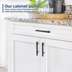 JOY DECOR 45 Pack 3-1/2 Inch Matte Black Square Cabinet Handles Stainless Steel Cabinet Hardware Pulls for Kitchen and Drawers with 6 Inch Overall Length