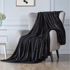 Walensee Fleece Blanket Plush Throw Fuzzy Lightweight (Twin Size 60x80 Black) Super Soft Microfiber Flannel Blankets for Couch, Bed, Sofa Ultra Luxurious Warm and Cozy for All Seasons