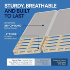 Greaton, Box Spring Bed Base Full Size, 4-Inch Wood Mattress Foundation – Amish Made in USA – Quiet Noise Free, 2-Pieces Under Mattress-Support BoxSpring, Fully Assembled, White
