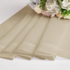Chyhomenyc Taupe Sheer Curtains 45 Inch Long 2 Panels, Light Filtering Rod Pocket Voile Short Curtains Drapes for Living Room Bedroom Small Windows, 42Wx45L Inches