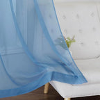 NICETOWN Stone Blue Sheer Curtains 108 inches Long, Grommet Top Elegant Voile Textured Window Treatments Light Filtering for Bedroom/Living Room, W54 x L108, 2 Panels