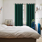BGment Blackout Curtains for Bedroom - Grommet Thermal Insulated Room Darkening Curtains for Living Room, Set of 2 Panels (52 x 95 Inch, Emerald)
