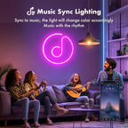 Neon Rope Lights, 40FT（2 Rolls of 20ft ） RGB Led Strip, Waterproof IP67, DIY Design, Music Sync, 44 Keys Remote Control, Multiple Modes, for Living Room, Bedroom, Holiday Decoration