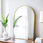 20x30 Arch Mirror Rectangle Wall Mounted Metal Frame Mirrors for Entryway Bedroom Bathroom Living Room 20 30 24x36 inch Black Silver - Gold