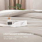 Litanika Linen Grey Comforter Set Full Size, 3 Pieces Lightweight Solid Bedding Comforter Set, All Season Fluffy Bed Set (79x90In Comforter & 2 Pillowcases)