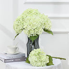 MARTINE MALL 2Pcs 21in Hydrangea Artificial Flowers, Latex Real Touch Hydrangeas Lifelike Large Hydrangea Flowers for Home Decor Party Arrangements Wedding Bouquets Centerpieces (Light Green)