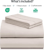 LuxClub 4 PC Sheet Set Bed Sheets Deep Pockets 16" Eco Friendly Wrinkle Free Cooling Machine Washable Hotel Bedding Silky Soft - Linen King