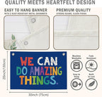 We Can Do Amazing Things Kids Banner Canvas, Classroom Blue Toddler Room Decor, Inspirational Hanging Flag Sign, Nursery Wall Tapestry Art for Playroom School Counseling Office Boy 20x30in