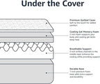 Amazon Basics Gel Memory Foam Mattress, Firm, Cooling, King Size Mattress, CertiPUR-US® Certified Foam, 80 x 76 x 12 inches, White/Dark Gray