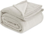 Bedsure Fleece Blanket Queen Blanket Linen - 280GSM Soft Lightweight Plush Cozy Blankets for Bed, Sofa, Couch, Travel, Camping