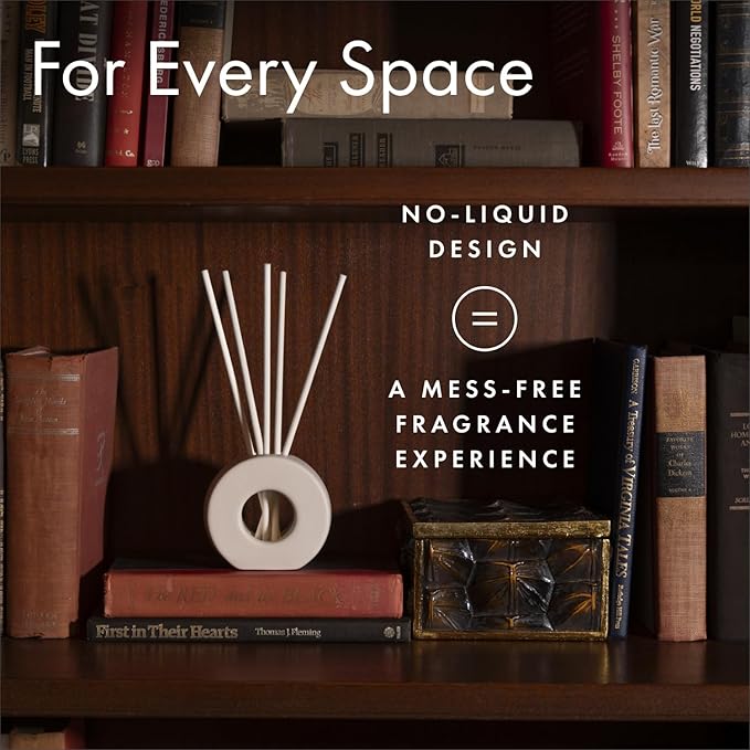 ScentAir Infused Liquidless Reeds | Includes 25 Flameless Reeds and 1 Decorative Vase, White | Essential Oil Aroma Diffuser Sticks | Fresh Spa Scents | Amazon Exclusive | Pure Linen