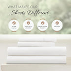 Linen Market Brushed Microfiber Queen Sheet Set 4 Piece – Oeko-TEX Certified Ultra Soft & Wrinkle-Free - 16" Deep Pocket Sheets - Easy Care Queen Size - White