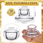36 PCS Glass Taper Candle Holders Bulk Candlestick Holders Clear Short Tapered Candle Stick Holder Decor Set for Table Centerpiece Wedding Party Advent Christmas Home Decorations (36, Clear)