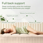 Ultra Soft Twin Size Mattress Topper - Viscose Made from Bamboo Pillow Top Mattress Pad for Back Pain Relief - Naturally Cooling for Hot Sleepers, Beige