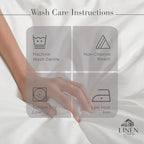 Linen Home 100% Cotton Percale Sheets Queen Size, Charcoal, Deep Pocket, 4 Pieces Set - 1 Flat, 1 Deep Pocket Fitted Sheet and 2 Pillowcases, Crisp Cool and Strong Bed Linen