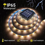 Solar LED Strip Lights Outdoor String Light Waterproof 20FT 180LED Cuttable Tape Rope Solar Lighting for Garden Path, Deck, Yard, Stair, Step, Christmas Decorative Lighting 2 Packs
