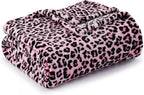 BEDELITE Pink Leopard Print Throw Blanket – Soft & Cozy Cheetah Blanket for Couch, Bed & Sofa, Lightweight Fleece Animal Print Decor, 50"x 60", Pink