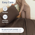 Twin 4 Piece Sheet Set - Comfy Breathable & Cooling - Ultra Soft Hotel Luxury Bedding Set with 8-16 Inch Deep Pockets - 1 Flat & 1 Fitted Sheet & 2 Pillowcases - Cozy, Wrinkle Free & Easy Care - Brown