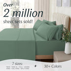LuxClub 5 PC Split King Sheet Set, Breathable Luxury Bed Sheets, Deep Pockets Wrinkle Free Cooling Sheets Machine Washable Hotel Bedding Silky Soft - Tree Moss Green Split King