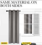 NICETOWN Room Darkening Cafe Satin Curtains for Small Windows, 42" Wide by 63" Long, 2 Panels, Chrome Gray, Grommet Privacy Blackout Drapes for Play Room