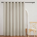 RYB HOME Curtains 84 inches Long - Country Semi Sheer Panels for Living Room Grommet Curtain Half Transparent Drapes for Bedroom Patio Doors Foyer Closet, 100 W x 84 L, Angora