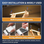 Under Cabinet Lights,76 LED Operated Motion Sensor Light Indoor,1500mAh USB Rechargeable Closet Lights, 4 Pack Magnetic Dimmable Closet Lights，Wireless Under Counter Lights for Kitchen, Stairs